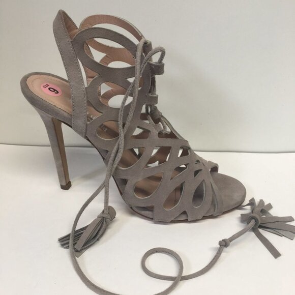 Charles David Cut Out Lace Up Heels Sandals Leather Size 9 - Picture 6 of 6